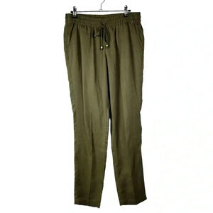Lands' End Olive Green Lyocell Pull On Straight Leg Pants XS 2-4